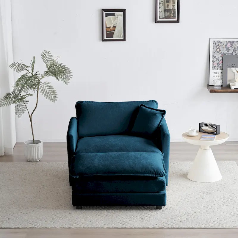 Fauteuil d'appoint avec pouf