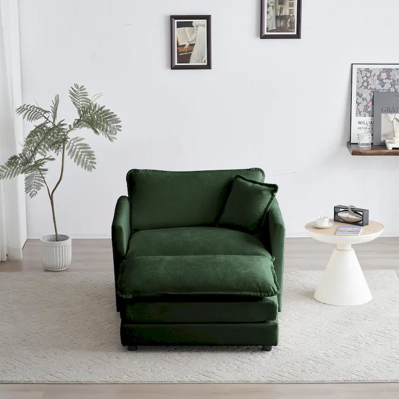 Fauteuil d'appoint avec pouf