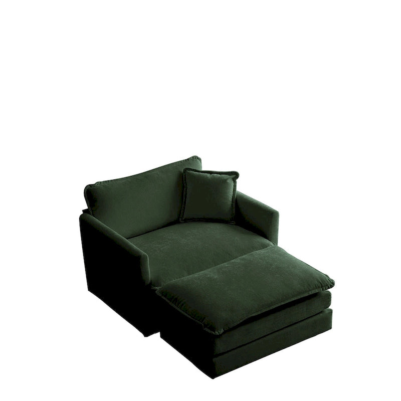 Fauteuil d'appoint avec pouf