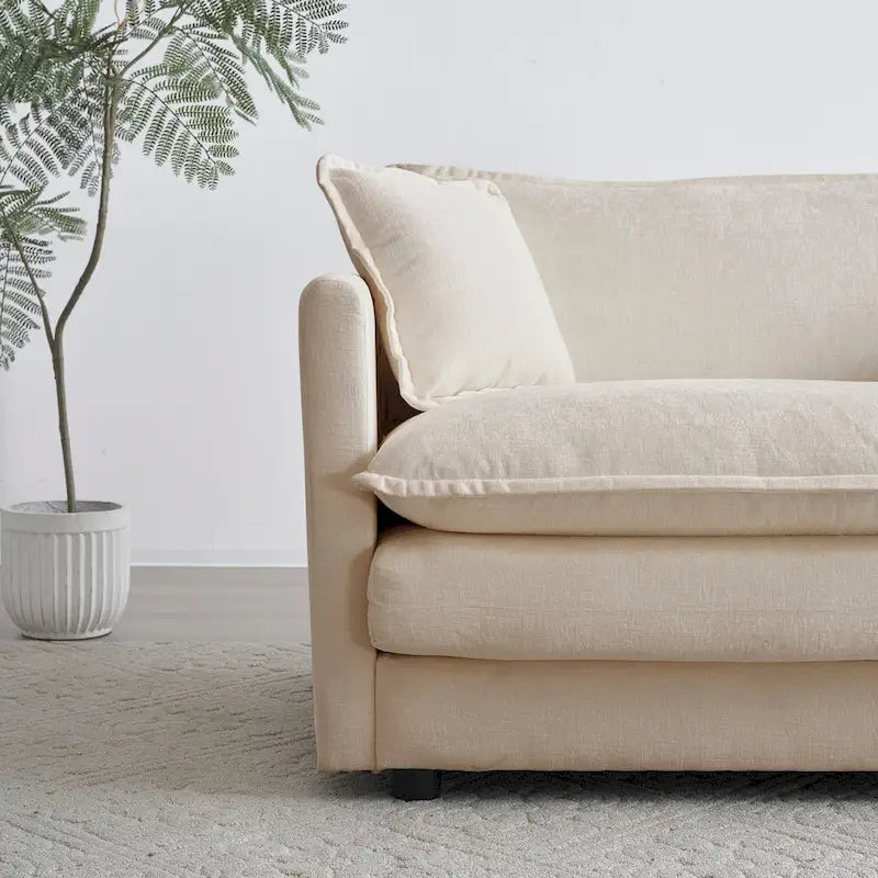 Fauteuil d'appoint avec pouf