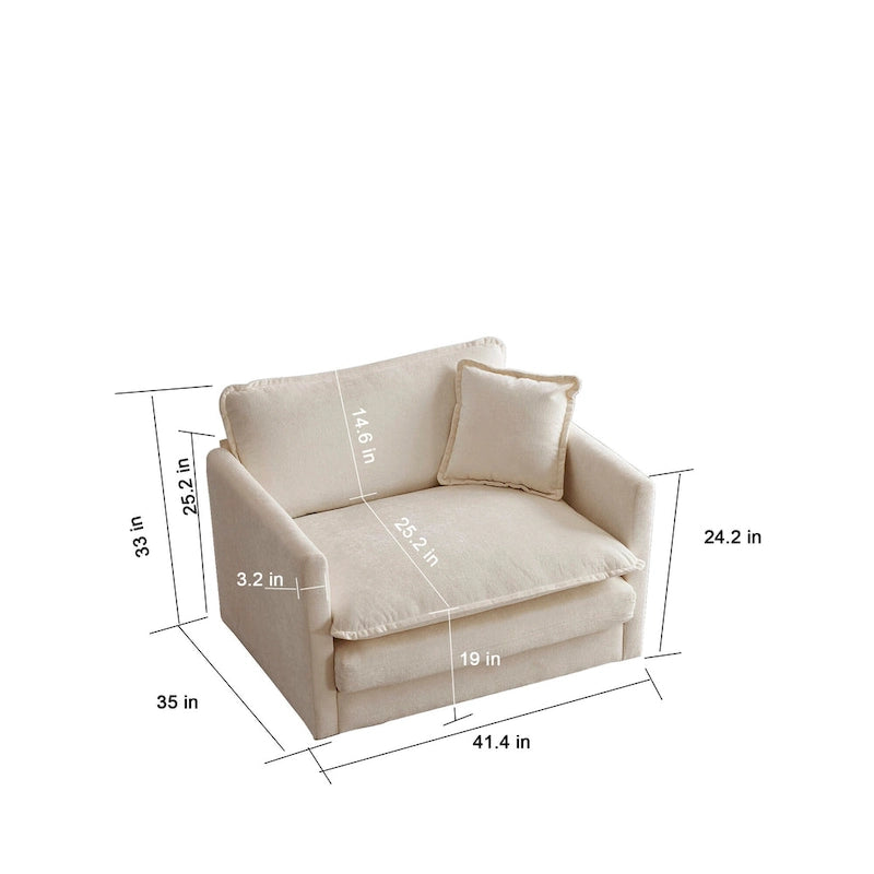 Fauteuil d'appoint avec pouf