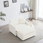 Fauteuil d'appoint avec pouf