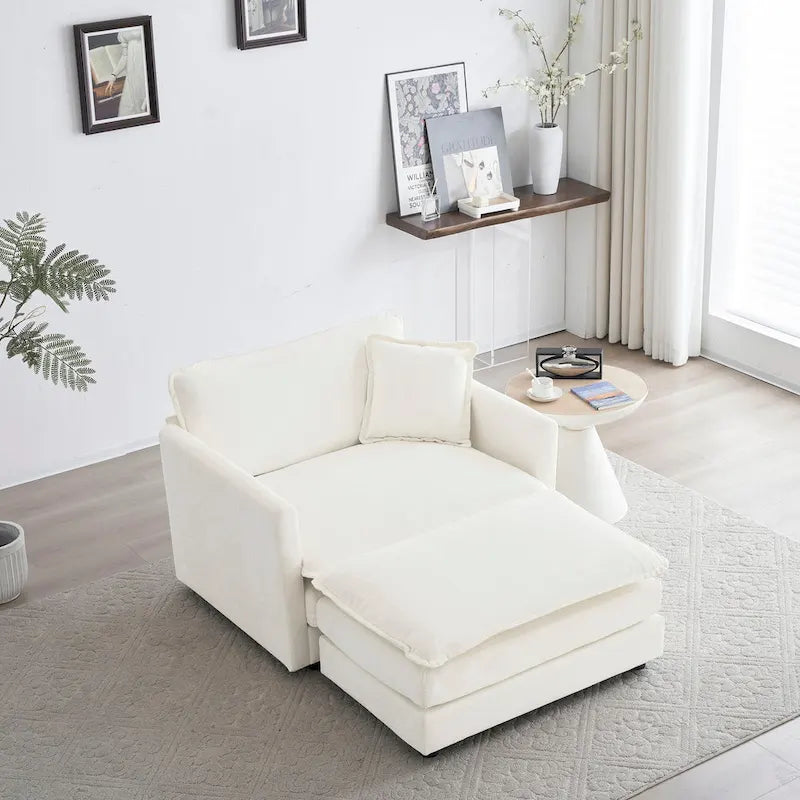 Fauteuil d'appoint avec pouf