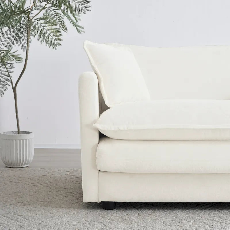 Fauteuil d'appoint avec pouf