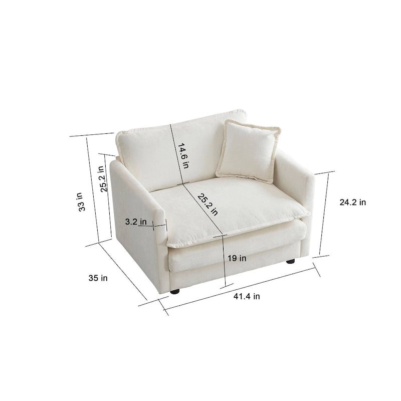 Fauteuil d'appoint avec pouf