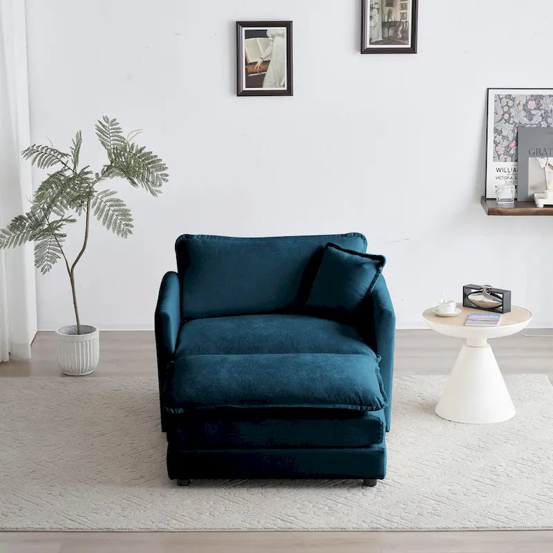Fauteuil d'appoint avec pouf