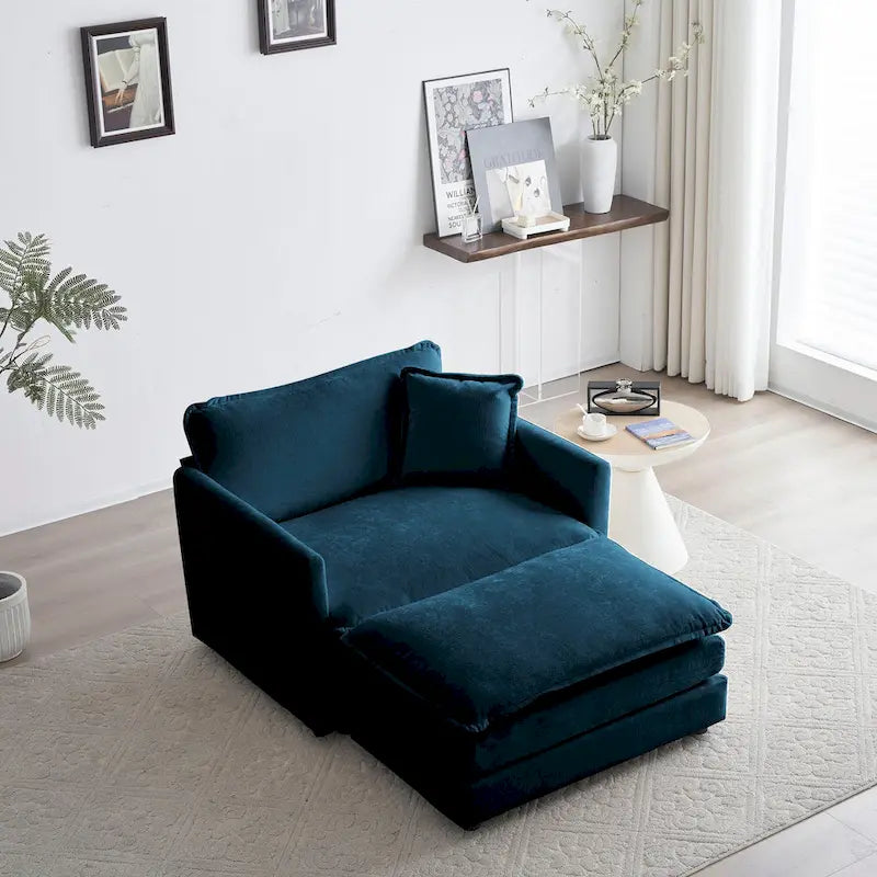 Fauteuil d'appoint avec pouf
