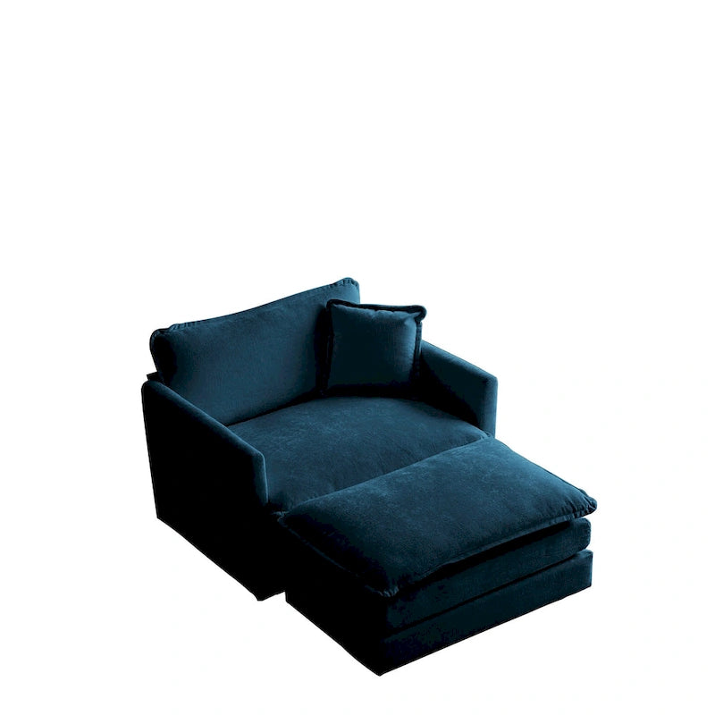 Fauteuil d'appoint avec pouf