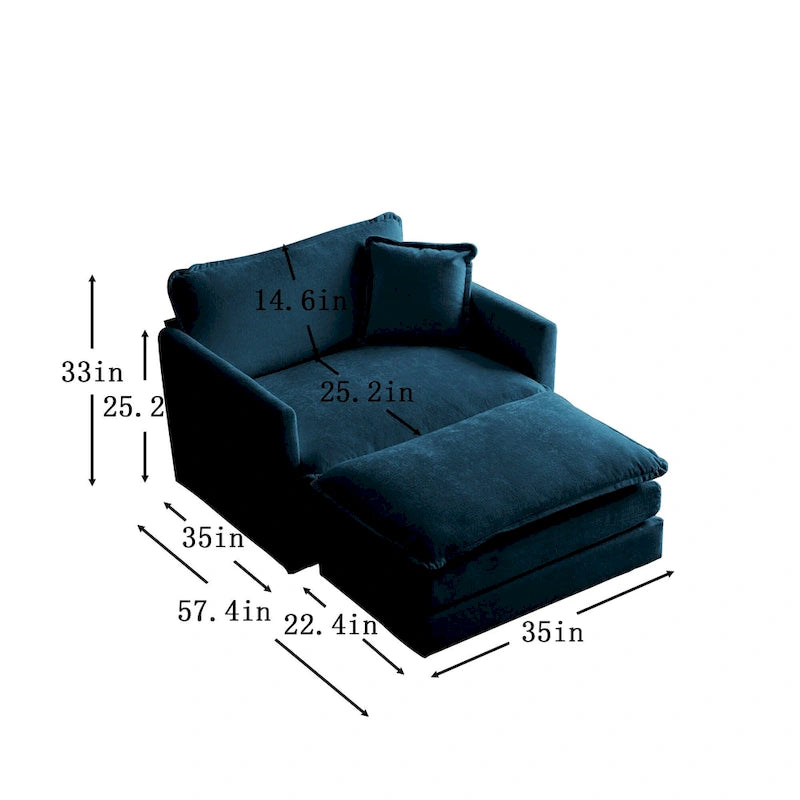Fauteuil d'appoint avec pouf