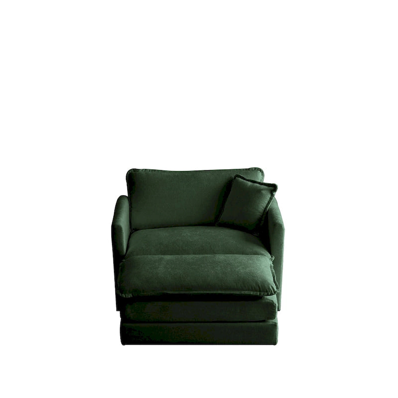 Fauteuil d'appoint avec pouf