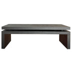 Table basse rectangulaire avec plateau à 2 niveaux en grain de bois, 120,9 cm (L) x 59,9 cm (l) x 41,4 cm (H)
