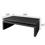 Table basse rectangulaire avec plateau à 2 niveaux en grain de bois, 120,9 cm (L) x 59,9 cm (l) x 41,4 cm (H)