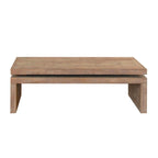 Table basse rectangulaire avec plateau à 2 niveaux en grain de bois, 120,9 cm (L) x 59,9 cm (l) x 41,4 cm (H)