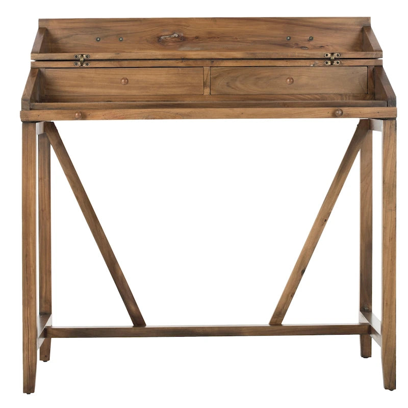 Bureau avec plateau rabattable et tiroirs cachés