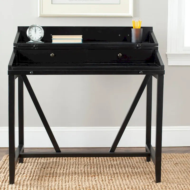 Bureau avec plateau rabattable et tiroirs cachés