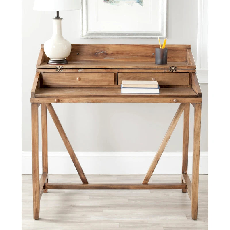 Bureau avec plateau rabattable et tiroirs cachés
