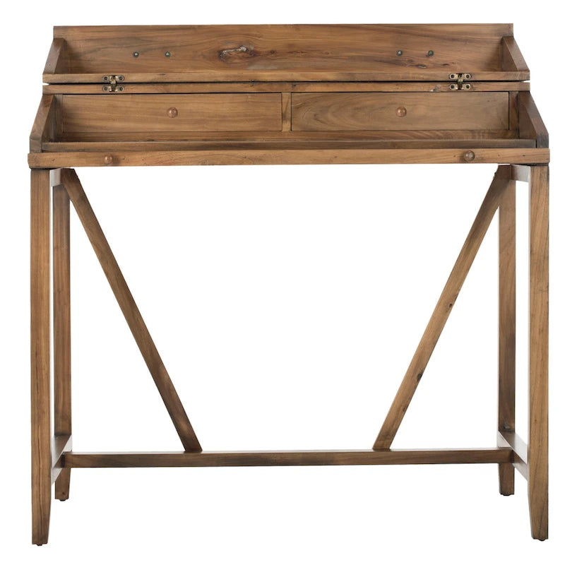 Bureau avec plateau rabattable et tiroirs cachés