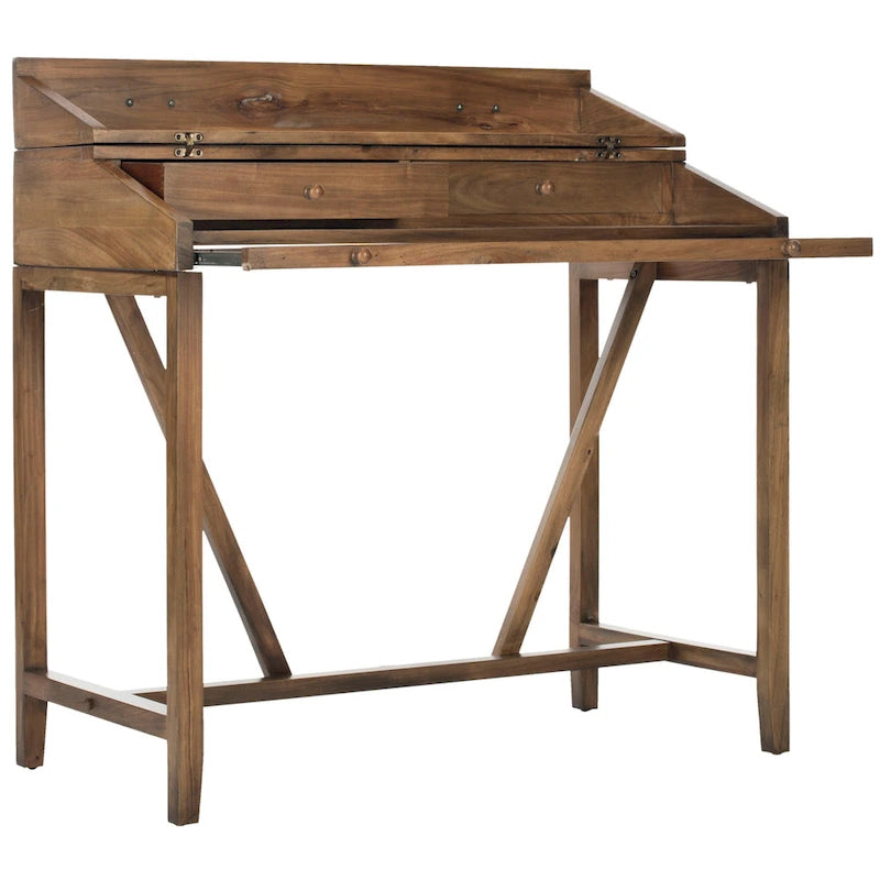 Bureau avec plateau rabattable et tiroirs cachés