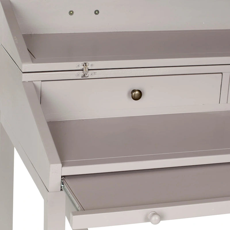 Bureau avec plateau rabattable et tiroirs cachés