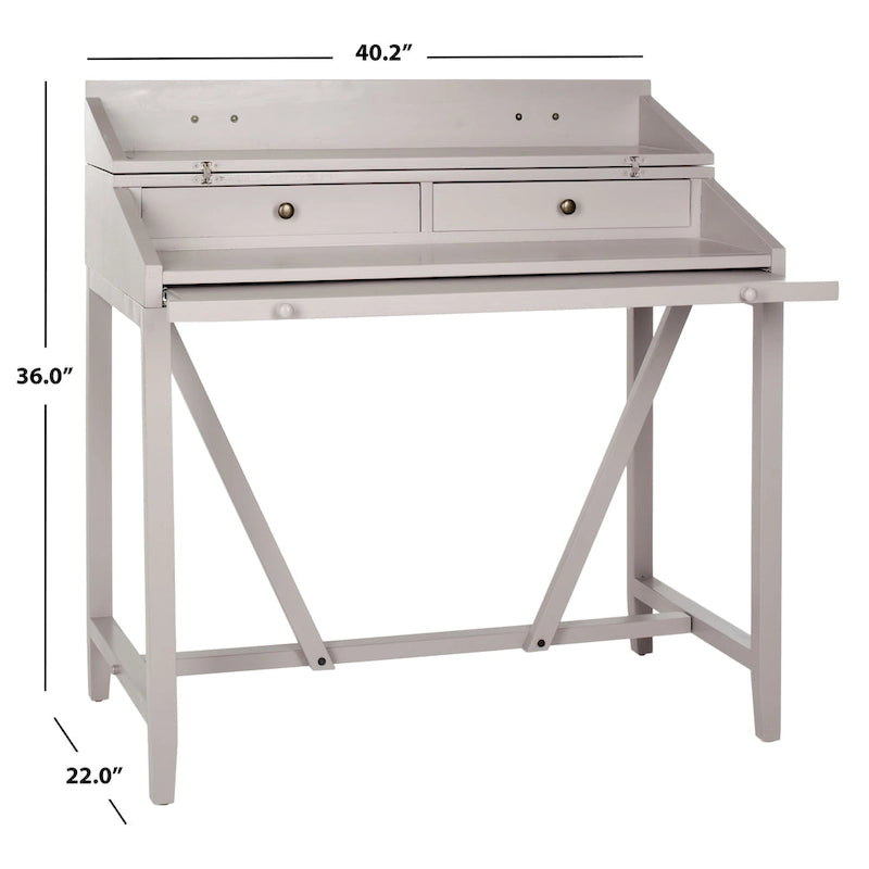 Bureau avec plateau rabattable et tiroirs cachés