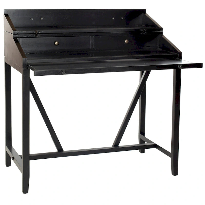 Bureau avec plateau rabattable et tiroirs cachés