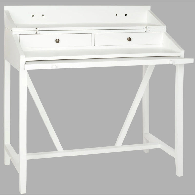 Bureau avec plateau rabattable et tiroirs cachés