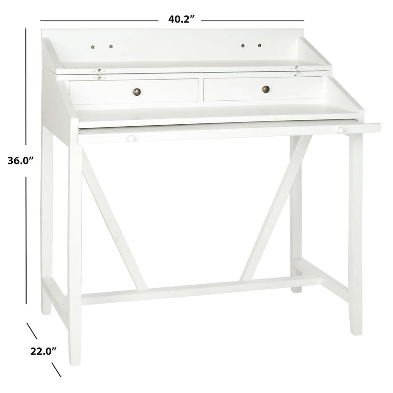 Bureau avec plateau rabattable et tiroirs cachés