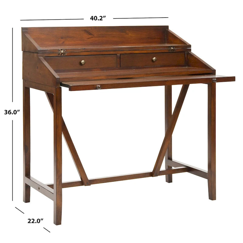 Bureau avec plateau rabattable et tiroirs cachés