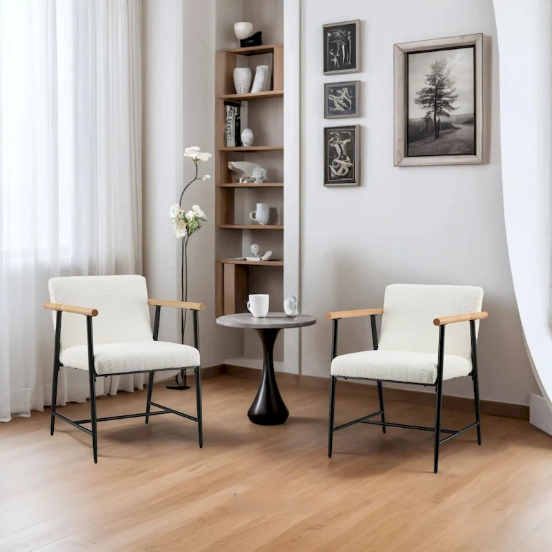 Lot de 2 chaises de salle à manger en tissu