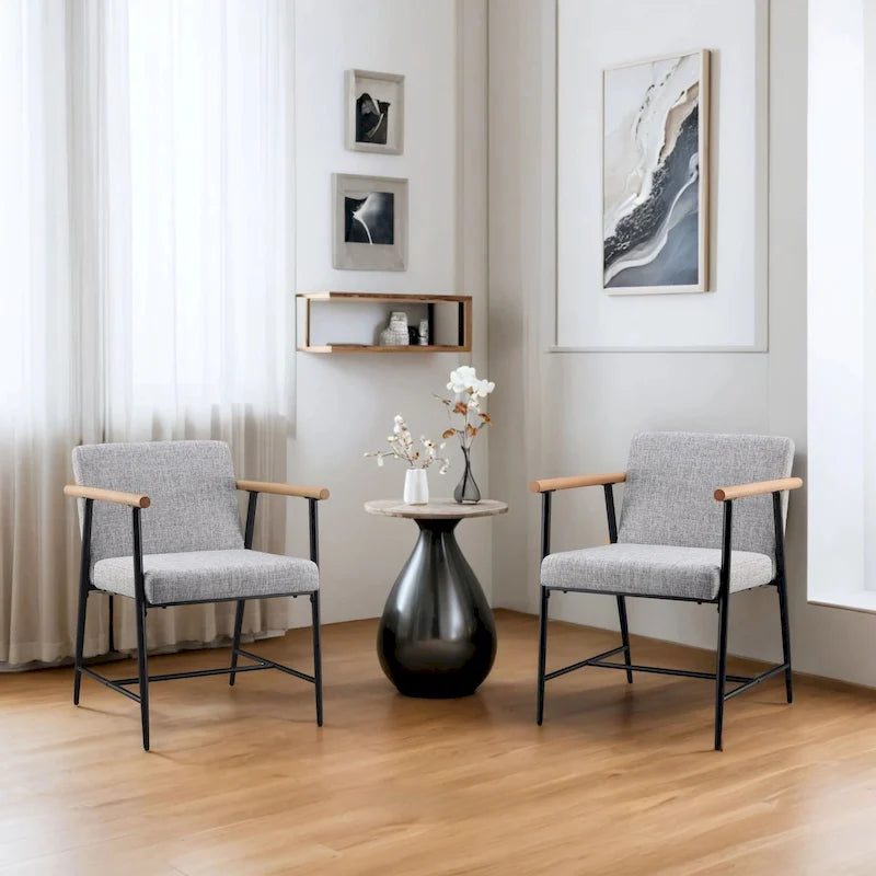 Lot de 2 chaises de salle à manger en tissu