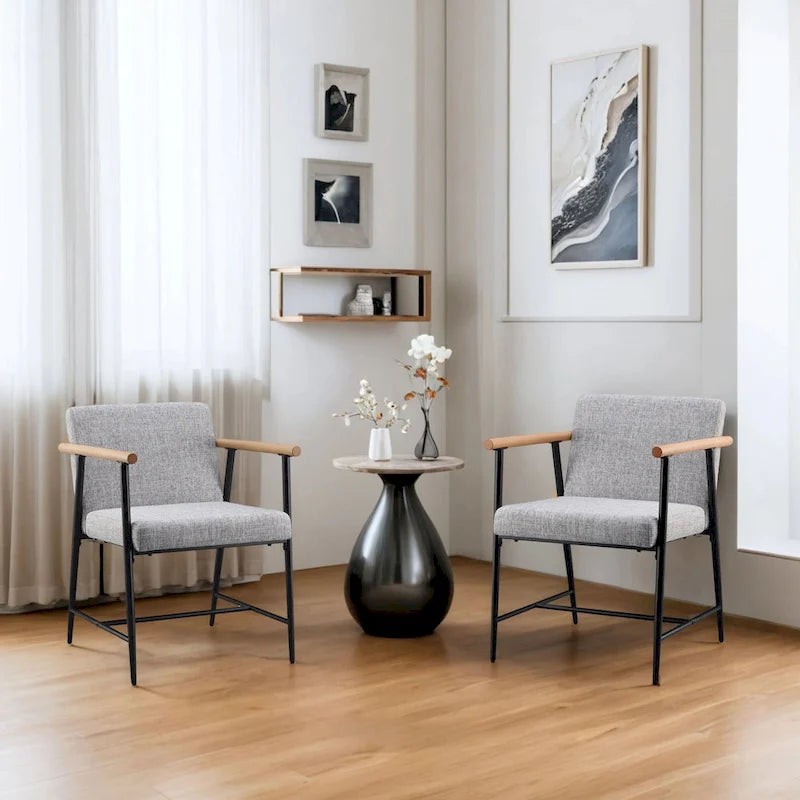 Lot de 2 chaises de salle à manger en tissu