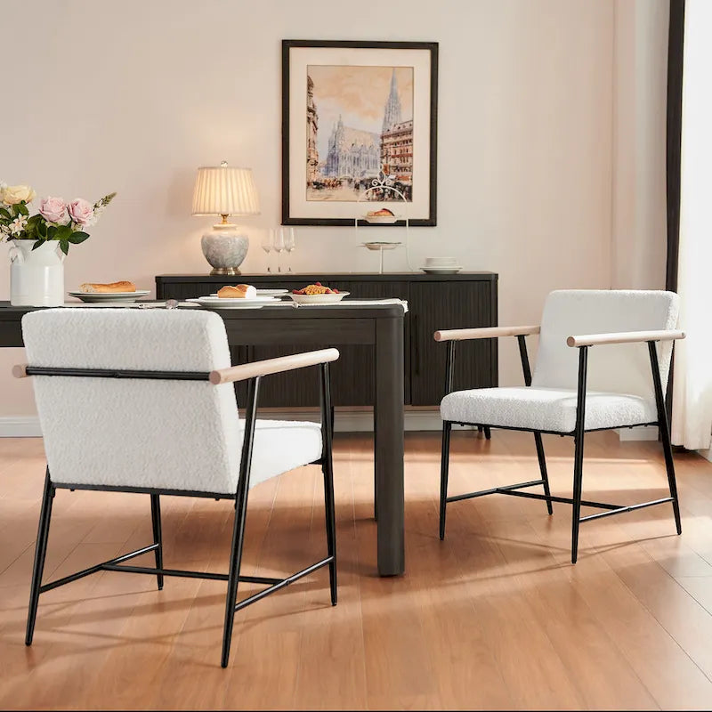 Lot de 2 chaises de salle à manger en tissu