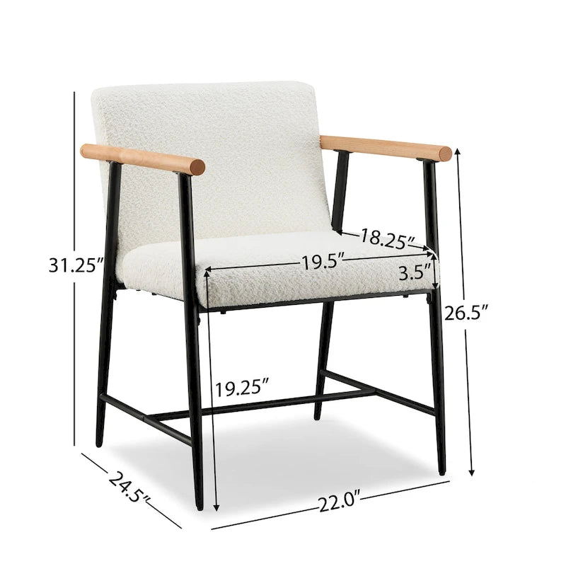 Lot de 2 chaises de salle à manger en tissu