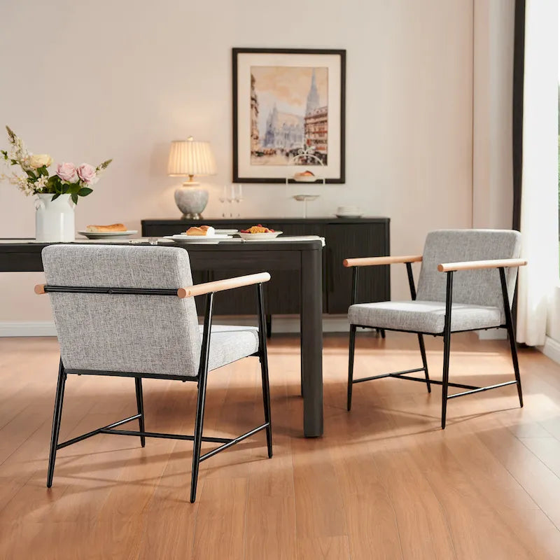 Lot de 2 chaises de salle à manger en tissu