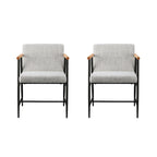 Lot de 2 chaises de salle à manger en tissu