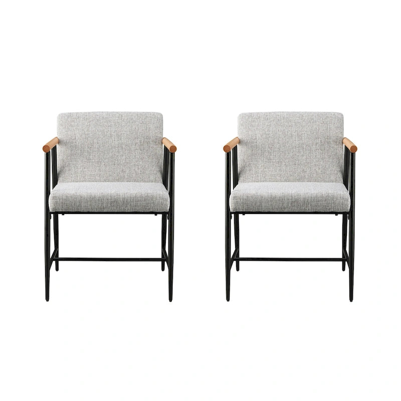 Lot de 2 chaises de salle à manger en tissu