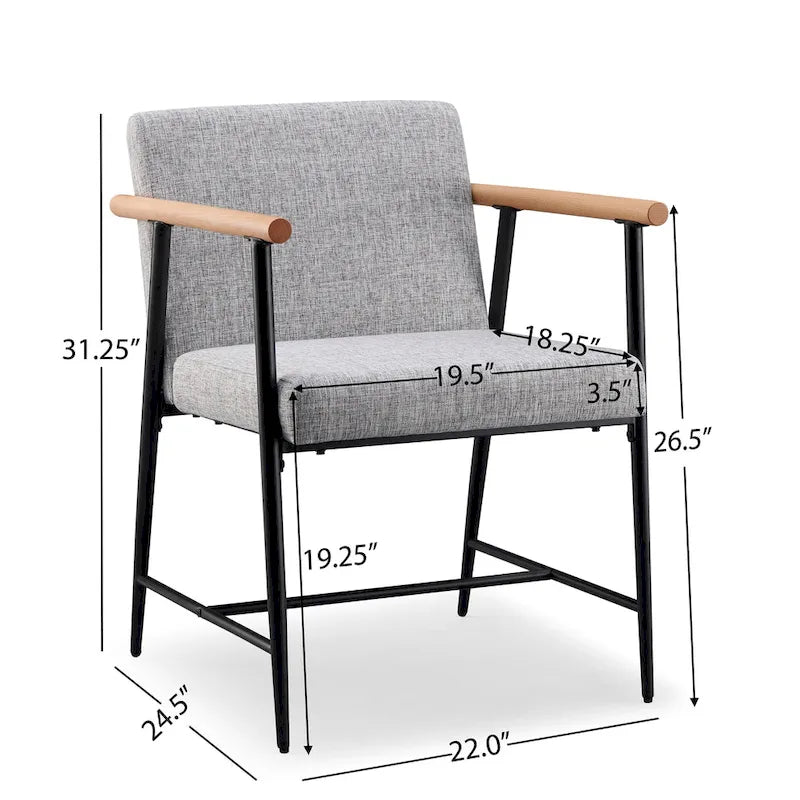 Lot de 2 chaises de salle à manger en tissu