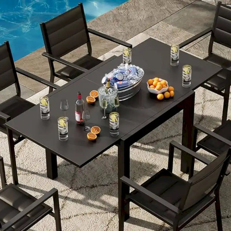 Table à manger de terrasse extensible