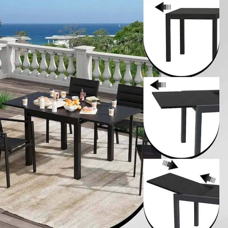 Table à manger de terrasse extensible
