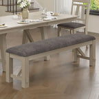 Ensemble table de salle à manger extensible avec banc et chaises, en bois massif