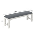 Ensemble table de salle à manger extensible avec banc et chaises, en bois massif