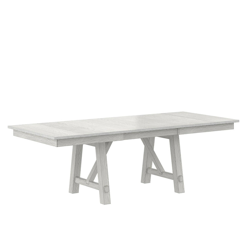Ensemble table de salle à manger extensible avec banc et chaises, en bois massif
