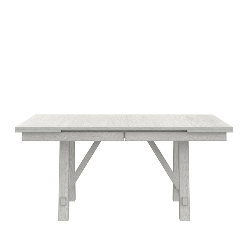 Ensemble table de salle à manger extensible avec banc et chaises, en bois massif