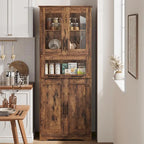 Meuble de Rangement Haut avec Portes, Étagères Réglables et Tiroir