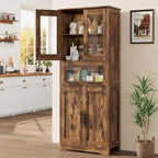 Meuble de Rangement Haut avec Portes, Étagères Réglables et Tiroir