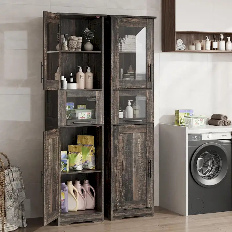 Meuble de Rangement Haut avec Portes, Étagères Réglables et Tiroir