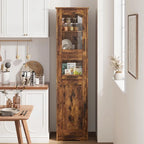 Meuble de Rangement Haut avec Portes, Étagères Réglables et Tiroir