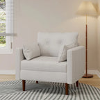 Fauteuil club capitonné avec coussins décoratifs