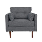 Fauteuil club capitonné avec coussins décoratifs