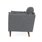 Fauteuil club capitonné avec coussins décoratifs